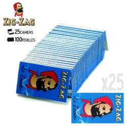 Feuilles à Rouler Zig Zag Bleu - Lot De 25 Carnets -Fournitures Pour Fumeurs 25 carnets de feuilles a rouler zig zag bleu 1