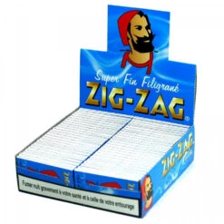Boite De 50 Carnets De Feuilles à Rouler - Zig Zag Bleu -Fournitures Pour Fumeurs boite de 50 carnets de feuilles a rouler zig zag bleu 2