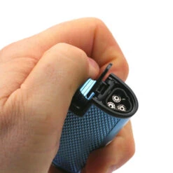 Briquet Turbo Métal Avec Perce Cigare Intégrer - Bleu -Fournitures Pour Fumeurs briquet turbo metal avec perce cigare integrer bleu 3