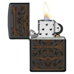 Briquet Zippo Circuit Pattern Noir Mat -Fournitures Pour Fumeurs briquet zippo circuit pattern noir mat 2