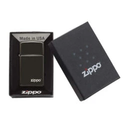 Briquet Zippo Slim - Ebony -Fournitures Pour Fumeurs briquet zippo slim ebony 2