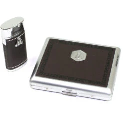 Champ Coffret Laguiole - Briquet Et Etui à Cigarettes Brun -Fournitures Pour Fumeurs coffret laguiole briquet et etui a cigarettes brun 4