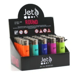 Lot De 25 Briquets JET Round - Trendy Colour -Fournitures Pour Fumeurs lot de 25 briquets jet round trendy colour 2