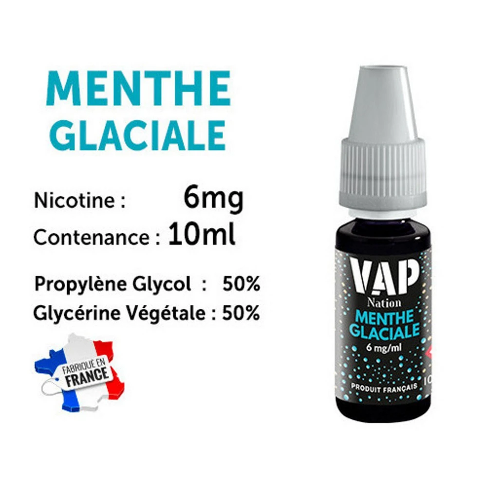 Vap Nation Lot De 5 Liquides - Menthe Glaciale 6 Mg 3 Vap Nation Lot De 5 Liquides - Menthe Glaciale 6 Mg